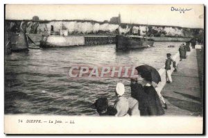 Old Postcard Dieppe La Jetee Boat