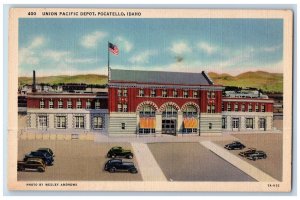 Pocatello Idaho ID Postcard Union Pacific Depot Exterior c1940 Vintage Antique