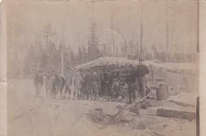 RPPC: 1907, Winter Cabin, Somewhere Minnesota, Used (PC865)