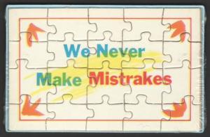 We Never Make Mistrakes .... Comic Puzzle Postcard 