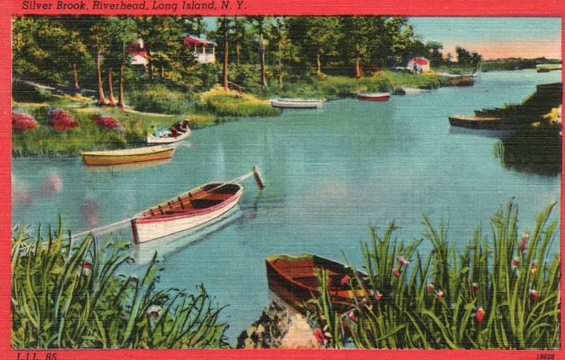 Vintage Postcard 1930's Silver Brook Town Riverhead Long Island New York NY