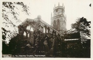 Great Britain real photo postcard Pontefract, Yorkshire all saints church