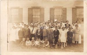 B96/ Risdon Illinois Il Real Photo RPPC Postcard c1910 School Building Student 1