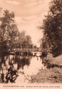 Easthampton MA River Street Bridge Manhan River Postcard Massachusetts