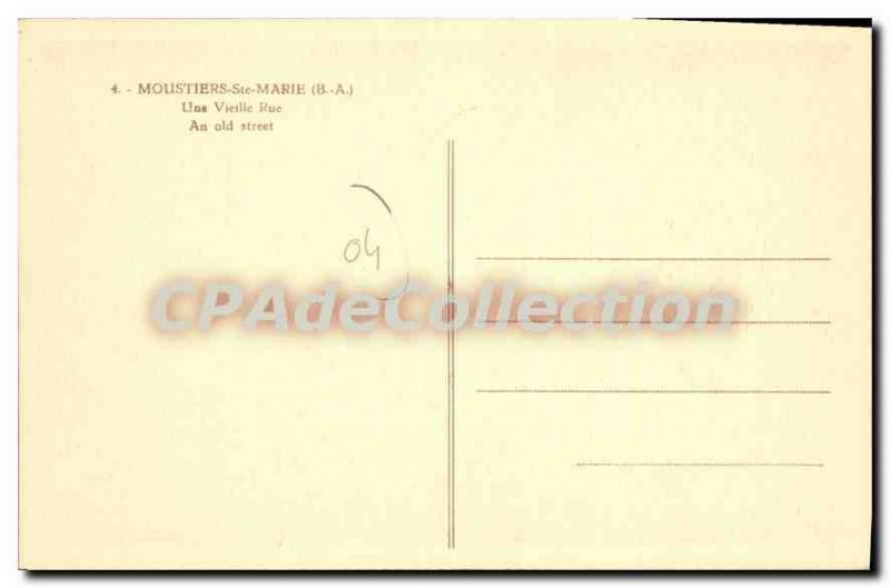 Postcard Old Moustiers Ste Marie B A A Old Street