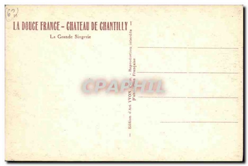 Old Postcard Chateau de Chantilly The big monkey