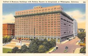 WILMINGTON, DE Delaware   DUPONT & NEMOURS BLDGS~Rodney Square  c1940's Postcard