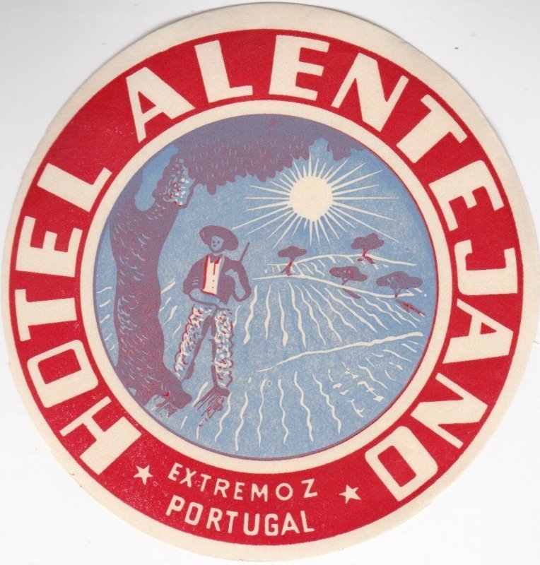 Portugal Extremoz Hotel Alentejano Vintage Luggage Label lbl0524