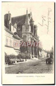 Old Postcard Villeneuve Sur Yonne L & # 39Eglise Facade