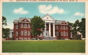 Vintage Postcard Administration Building Lutheran Orphanage South Salem Virginia