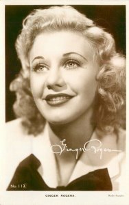 Beautiful Ginger Rogers 1930s Movie Star Actress RPPC Photo Postcard 22-10905
