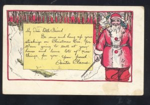 SANTA CLAUS PINK ROBE LETTER VINTAGE CHRISTMAS POSTCARD RPO CANCEL 1906