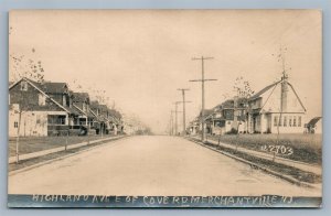 MERCHANTVILLE NJ HIGHLAND AVE. ANTIQUE REAL PHOTO POSTCARD RPPC