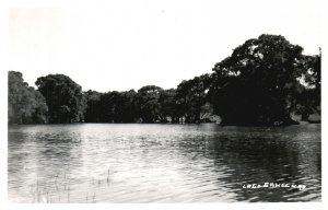 Vintage Postcard 1920's Lake Lago Camecuaro Tangancicuaro Michoacan Mexico RPPC