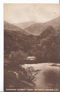 Wales Postcard - Snowdon Summit from Gwynant Bridge    XX631