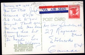 Miami Beach New Kenilworth Hotel and House Bal Harbour  Section pm1966 - Chrome