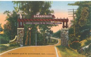 Ontario Canada Gananoque Western Gate 1955  Postcard Used