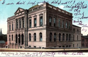 Postcard LIBRARY SCENE St. Joseph Missouri MO AI4962