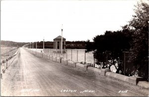 RPPC View Across Hardy Dam, Croton MI Vintage Postcard V69