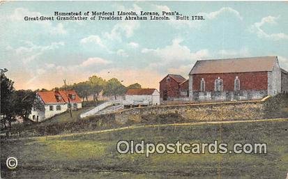 Homestead of Mordecal Lincoln Lorane, PA, USA Unused 