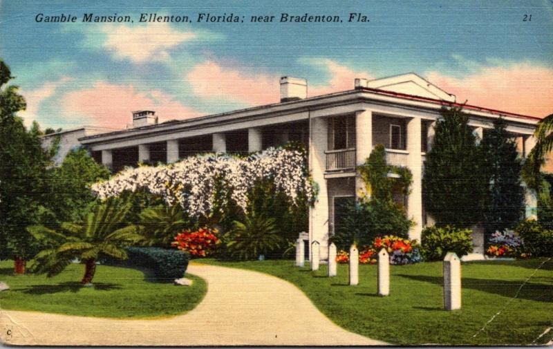 Florida Bradenton Gamble Mansion 1957