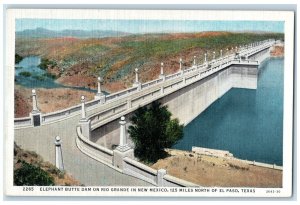 c1940 Elephant Butte Dam Rio Grande New Mexico River Lake El Paso Texas Postcard 