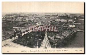 Old Postcard Bourg general view Taking the Tower of the Church of Brou
