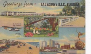 Florida Jacksonville Greetings From 1952 Curteich