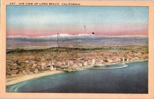 Postcard AERIAL VIEW SCENE Long Beach California CA AI0800