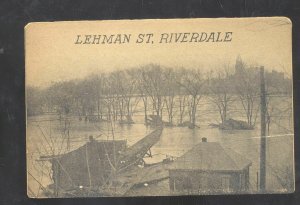 RIVERDALE LEHMAN STREET SCENE FLOOD DISASTER VINTAGE POSTCARD