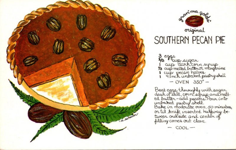 Florida Recipe Gran'ma Gould's Original Southern Pecan Pie