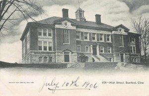 High School, Stamford, Connecticut, 1906 Postcard, Unused