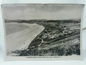 Warren Beach and Caravan Site Abersoch Llanengen Gwynedd Vintage RP Postcard