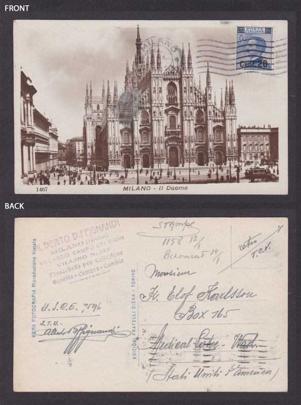 ITALY, Vintge postcard, Milan, The Milan Cathedral