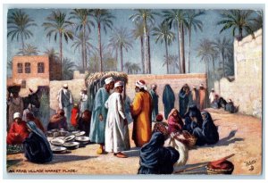 c1910 An Arab Village Market Place Picturesque Egypt Oilette Tuck Art Postcard