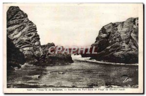Old Postcard Presquile De Quiberon From Port Bara Beach Rocks And Jacob De Mo...