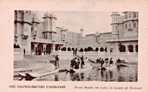 ENGLAND~FRANCO BRITISH EXHIBITION-SWAN BOATS-COURT HONOUR~1900s PHOTO POSTCARD