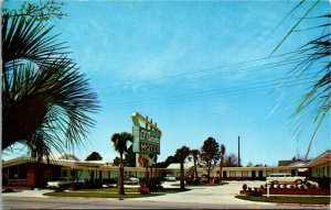 Postcard FL Downtown Panama City EL Panama Motel Route 231 Classic Car 1961 M56