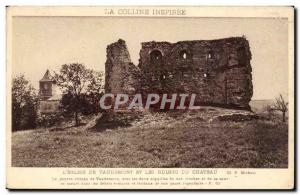 Old Postcard L & # 39eglise Vaudemont and the ruins of the castle