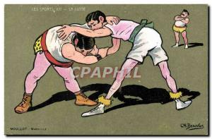 Old Postcard The Fight Illustrator Beauvais
