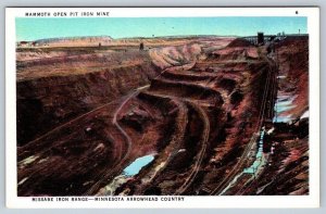 Open Pit Mine, Missabe Iron Range, Arrowhead County, Minnesota, Linen Postcard