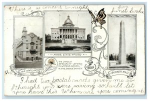 1905 Midway MA Massachusetts State House Old State House MA Advertising Postcard 