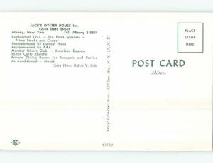 Unused Pre-1980 JACK'S OYSTER HOUSE RESTAURANT Albany New York NY p6528