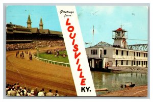 Vintage 1974 Postcard Greetings From Louisville Kentucky - Horse Racing Harbor