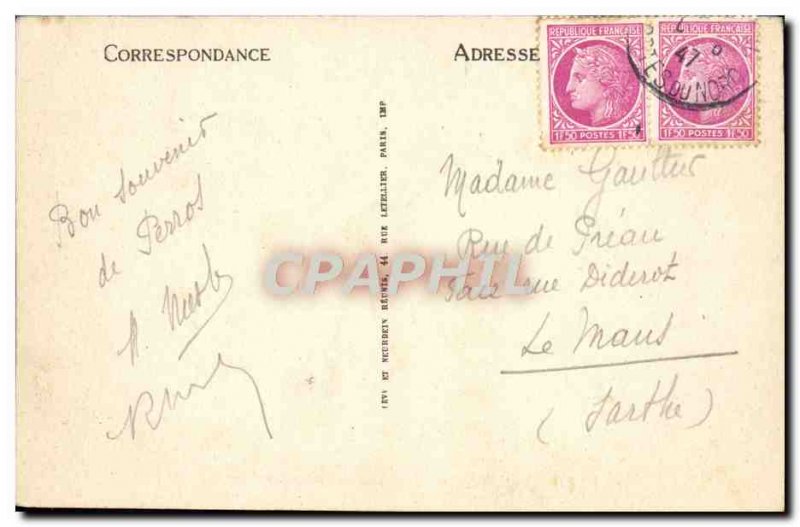 Old Postcard Perros Guirec View Generale De Trestraon