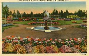 WA - Spokane, Fountain in Sunken Gardens, Manito Park