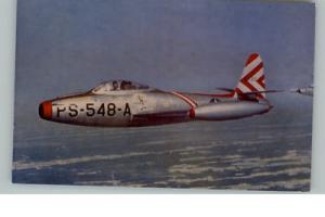 REPUBLIC THUNDER JET US Air Force Old Postcard