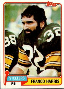1981 Topps Football Card Franco Harris Pittsburgh Steelers sk60491