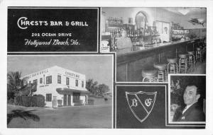 Hollywood Beach Florida views of Chrests Bar and Grill antique pc Y14600