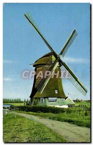 Old Postcard Netherlands Hollandse Molen Windmill